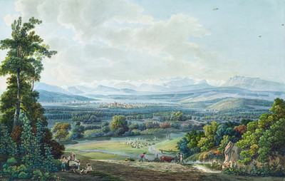 Sursee, Lac de Sempach et les Alpes vu du NW en 1810 par Peter Birman Sursee, Lac de Sempach et les Alpes vu du NW en 1810 par Peter Birman