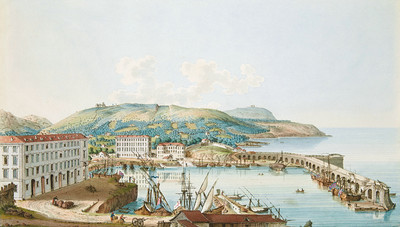 La Côte d'Azur vue du port de Nice par J.F. Albanis Beaumont La Côte d'Azur vue du port de Nice par J.F. Albanis Beaumont
