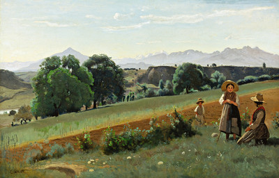 Mornex, au fond le Mont Blanc, par Jean Baptiste Camille Corot Mornex, au fond le Mont Blanc, par Jean Baptiste Camille Corot