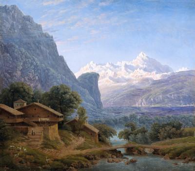 Mont Blanc vu de Servoz par Karl Friedrich Schinkel en 1813 Mont Blanc vu de Servoz par Karl Friedrich Schinkel en 1813