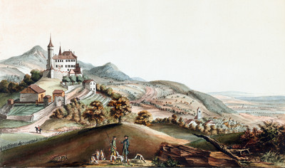 Château de Bipp sur le Jura par Caspar Wolf Château de Bipp sur le Jura par Caspar Wolf