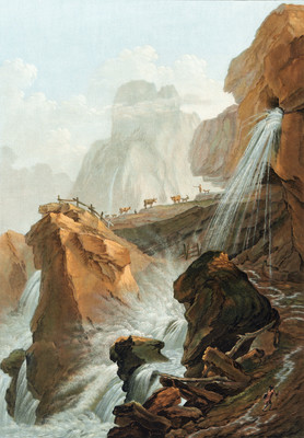 Cascade Geltenschuss, Gasteretal, par Caspar Wolf Cascade Geltenschuss, Gasteretal, par Caspar Wolf