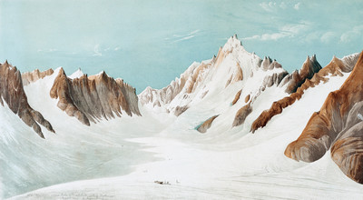 Finsteraarhorn, glacier Unteraar par Hogard le 11/04/1849