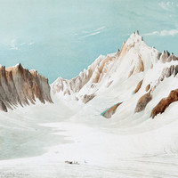 Finsteraarhorn, glacier Unteraar par Hogard le 11/04/1849