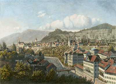 Limmat à Baden par Johan Jacob Meyer (Meier)