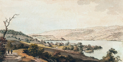 Lüscherz, Lac de Bienne et Jura par Johann Ludwig Aberli Lüscherz, Lac de Bienne et Jura par Johann Ludwig Aberli