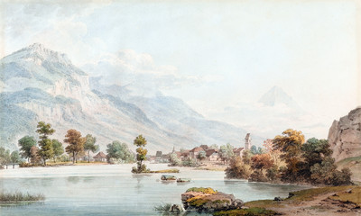 Unterseen par Johann Ludwig Aberli Unterseen par Johann Ludwig Aberli