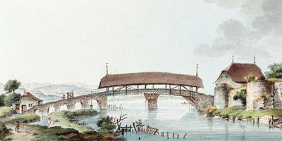 Zihlbrücke sur la Thiele par Johann Ludwig Aberli Zihlbrücke sur la Thiele par Johann Ludwig Aberli
