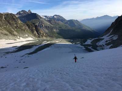 Sur le glacier de Pièce