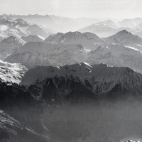 Col du granon, crête des Peyrolles, Chaberton, Rocciamelone, val de Suza, Assietta, par Walter Mittelholzer
