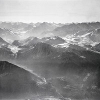 Chaberton, Montgenèvre, Bric Ghinivert, chaine du Bric Froid, Grand Glaiza, Bric Bouchet, par Walter Mittelholzer