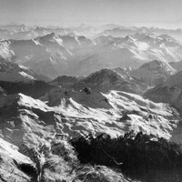 Col du Granon, Dent Parrachée, Grande Casse, Pierre Menue (Aiguille de Scolette), Mont Cenis, Rocciamelone, par Walter Mittelholzer en 1928