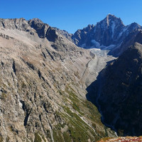 Panorama Étançons, Bonnepierre, haut Vénéon depuis la tête de la Maye