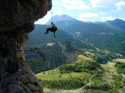 Rappels dans la voie Les papis volants en Ubaye Rappels dans la voie Les papis volants en Ubaye