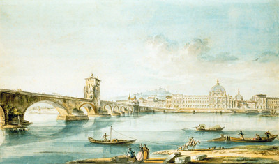 Le Rhône à Lyon par JF Lallemand