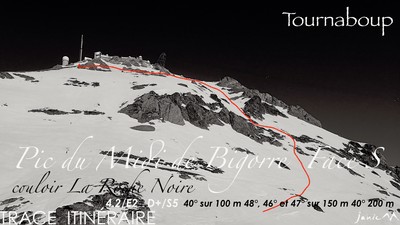Pic du Midi de Bigorre Face S couloir La roche Noire Itinéraire