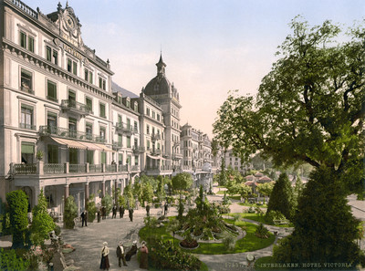 Interlaken, les hôtels, en 1900 par Photoglob N°0000017557