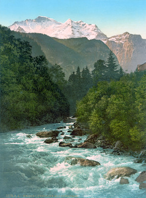 Lütschine Blanche et Jungfrau, en 1900 par Photoglob N°0000001579
