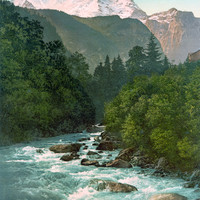 Lütschine Blanche et Jungfrau, en 1900 par Photoglob N°0000001579