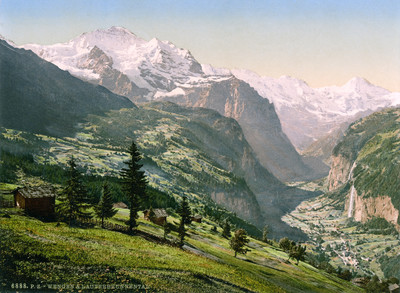 Wengen, Jungfrau, vallée de Lauterbrunnen, en 1900 par Photoglob N°0000006888