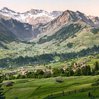 Adelboden et Wildstrubel, en 1900 par Photoglob N°0000017552