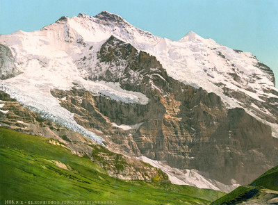 Jungfrau vue de Kleine Scheidegg, en 1900, par Photoglob N°0000001606
