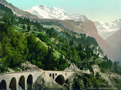 Jungfrau, montée à Wengen, en 1900 par Photoglob N°0000006634