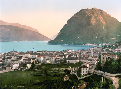 Lugano et Mont San Salvatore, en 1900 par Photoglob N°0000006367 Lugano et Mont San Salvatore, en 1900 par Photoglob N°0000006367