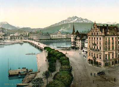 Pilatus vu de Lucerne, en 1900 par Photoglob N°0000009436 Pilatus vu de Lucerne, en 1900 par Photoglob N°0000009436