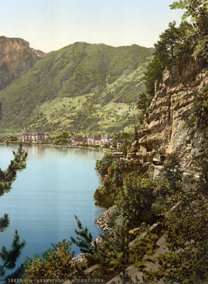 Falaises de l'Axen, Brunnen, en 1900 par Photoglob N°0000016490 Falaises de l'Axen, Brunnen, en 1900 par Photoglob N°0000016490