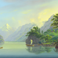 Rütli, lac des 4 cantons, par Johann Heinrich Bleuler fils vers 1830