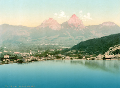 Brunnen et les Mythen, en 1900 par Photoglob N°0000001191 Brunnen et les Mythen, en 1900 par Photoglob N°0000001191