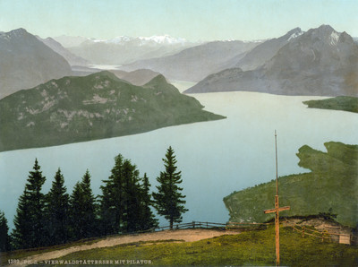 Vue du Rigi vers les Alpes Bernoises, en 1900 par Photoglob N°0000001389 Vue du Rigi vers les Alpes Bernoises, en 1900 par Photoglob N°0000001389