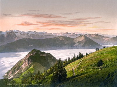 Les Alpes vues de Rigi Scheidegg en 1900 par Photoglob N°0000009237 Les Alpes vues de Rigi Scheidegg en 1900 par Photoglob N°0000009237