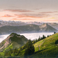 Les Alpes vues de Rigi Scheidegg en 1900 par Photoglob N°0000009237