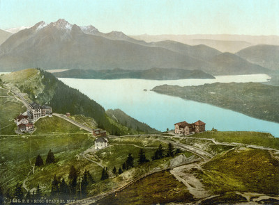 Rigi Staffel en 1900 par Photoglob , au fond le Pilatus N°0000001444 Rigi Staffel en 1900 par Photoglob , au fond le Pilatus N°0000001444