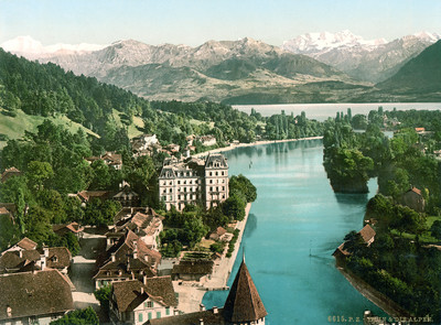 Thoune et les Alpes bernoises, en 1900 par Photoglob N°0000006615