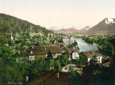 Les Alpes vues de Thoune, en 1900 par Photoglob N°0000006891