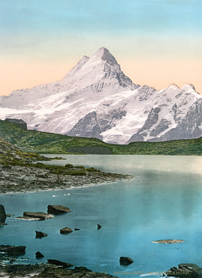 Bachalpsee et Schreckhorn, en 1900 par Photoglob N°0000017099