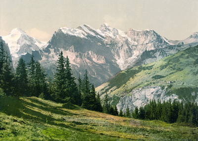 Breithorn, Gspaltenhorn et Mürren vus de Wengeralp, en 1900 par Photoglob N°0000017667 Breithorn, Gspaltenhorn et Mürren vus de Wengeralp, en 1900 par Photoglob N°0000017667