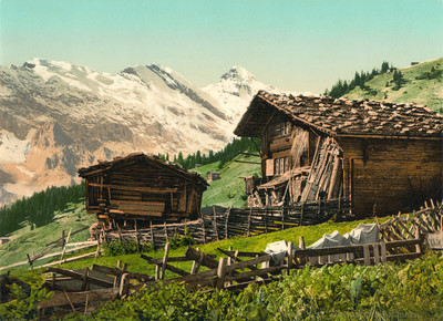 Gspaltenhorn et Mürren, en 1900 par Photoglob N°0000017065
