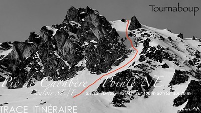 Pic de caoubère Pointe NE Couloir SE/E Itinéraire