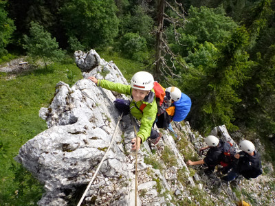 Escalade à St-Cergue. Crédit photo : Alan Delizée
