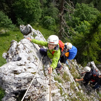 Escalade à St-Cergue. Crédit photo : Alan Delizée
