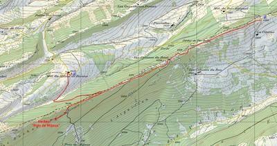 Accès au secteur "Prés de Mijoux" Accès au secteur "Prés de Mijoux"