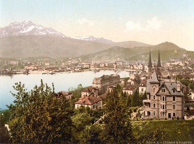 Lucerne et le Pilatus, en 1900 par Photoglob N°0000001407 Lucerne et le Pilatus, en 1900 par Photoglob N°0000001407