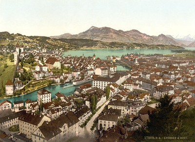 Lucerne, le Rigi, le Lac des Quatre Cantons en 1900 par Photoglob N°0000017589 Lucerne, le Rigi, le Lac des Quatre Cantons en 1900 par Photoglob N°0000017589