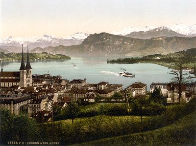 Lucerne et les Alpes, en 1900 par Photoglob N°0000016558 Lucerne et les Alpes, en 1900 par Photoglob N°0000016558