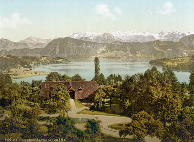 Le lac de Lucerne et les Alpes, en 1900 par Photoglob N°0000001403 Le lac de Lucerne et les Alpes, en 1900 par Photoglob N°0000001403