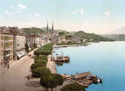 Lucerne et son lac, en 1900 par Photoglob N°0000001378 Lucerne et son lac, en 1900 par Photoglob N°0000001378
